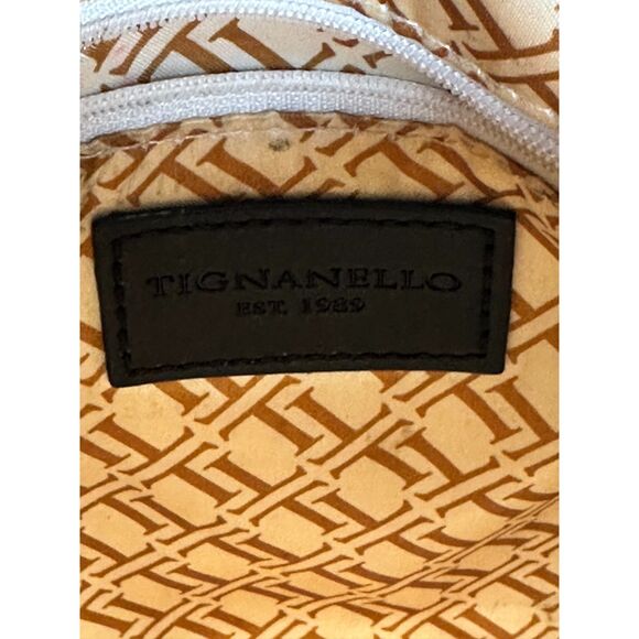 Tignanello Women's Black Genuine Leather Adjustable Strap Zipper Crossbody Bag - Picture 9 of 11